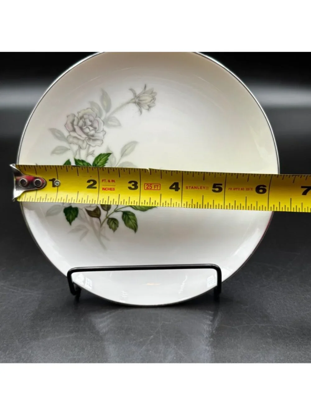 Vintage Sone China Japan 1873 Floral Porcelain Bread Plate Platinum Trim